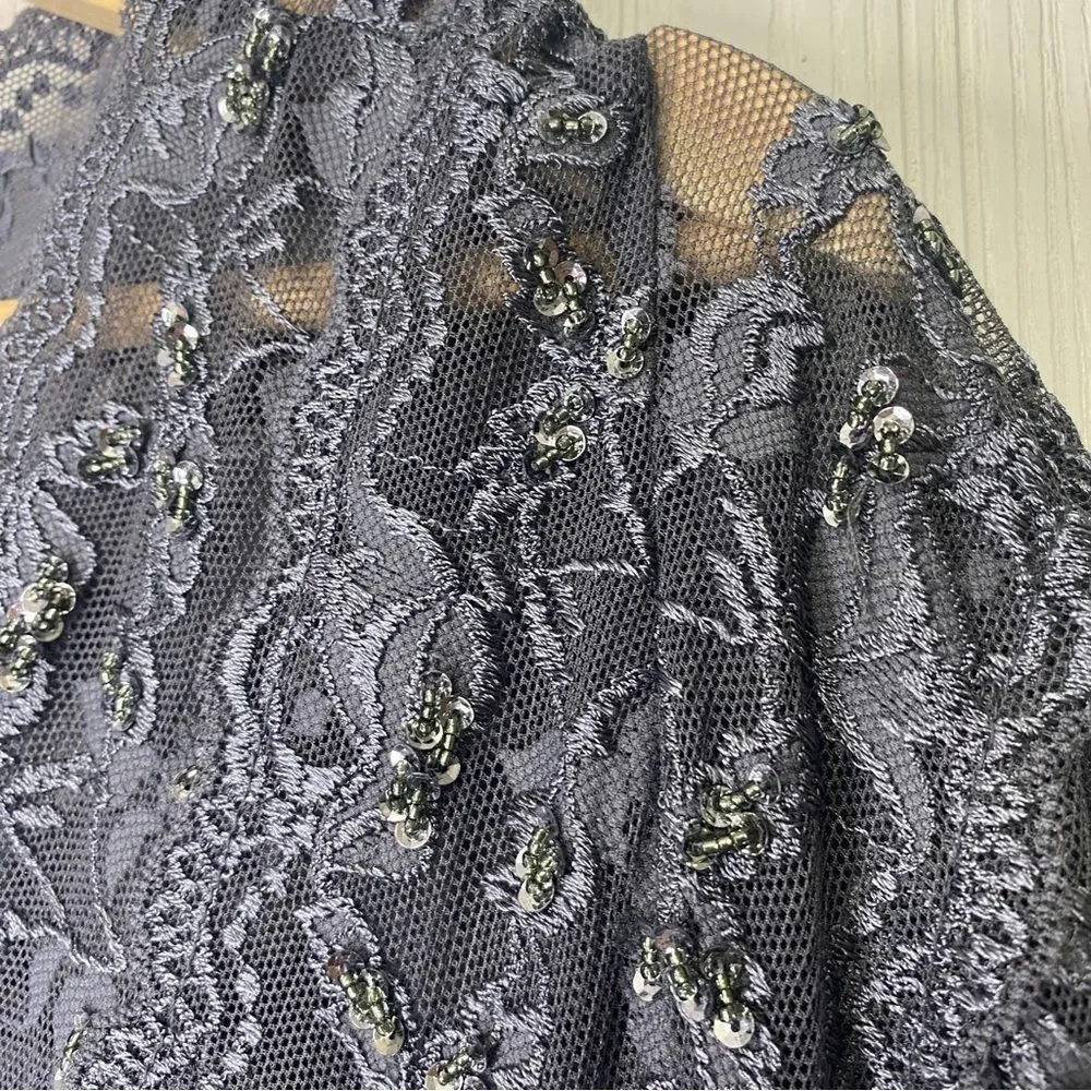 Marina Lace Sequined Stretch Body Con Formal Dress Size 22W - Picture 6 of 14